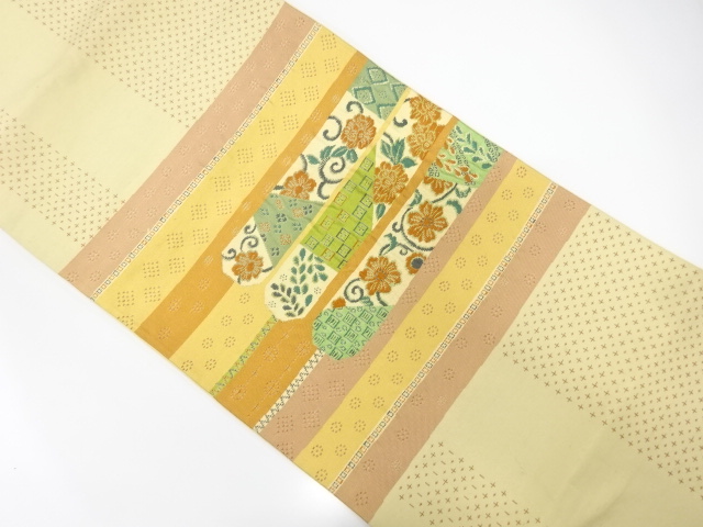 JAPANESE FUKURO OBI / WOVEN FLOWER ARABESQUE